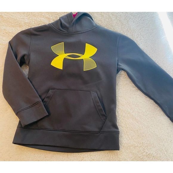 Under Armour Size 5 Hoodie Gray Yellow - Picture 1 of 2
